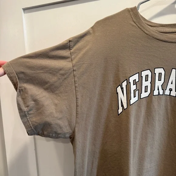 Hanes Nebraska Brown Men's Short Sleeve Tee - Picture 3 of 6